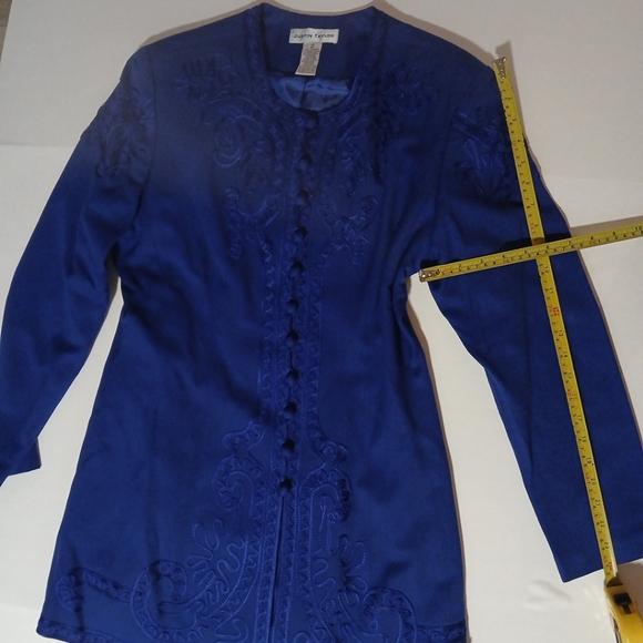 JUSTIN TAYLOR Blazer Tunic EMBROIDERD  Woman  Size 12 - Picture 12 of 14